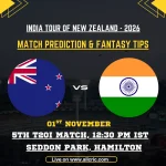 IND vs NZ 5th T20I Match Prediction & Fantasy Team